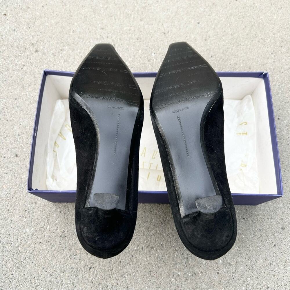 Stuart Weitzman Kitten Heel Vintage Y2K 00's Black Suede 7.5 - Picture 12 of 12
